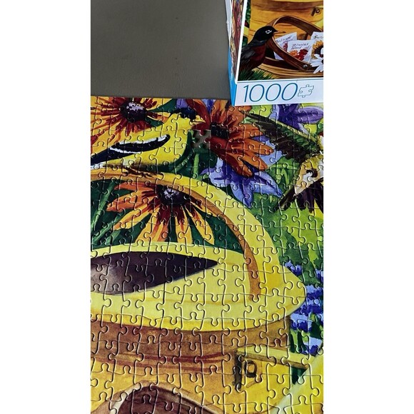 Garden Friends 1,000 Piece Jigsaw Puzzle Big Ben 27”x20” Used Missing C9 & R27 - Picture 4 of 9